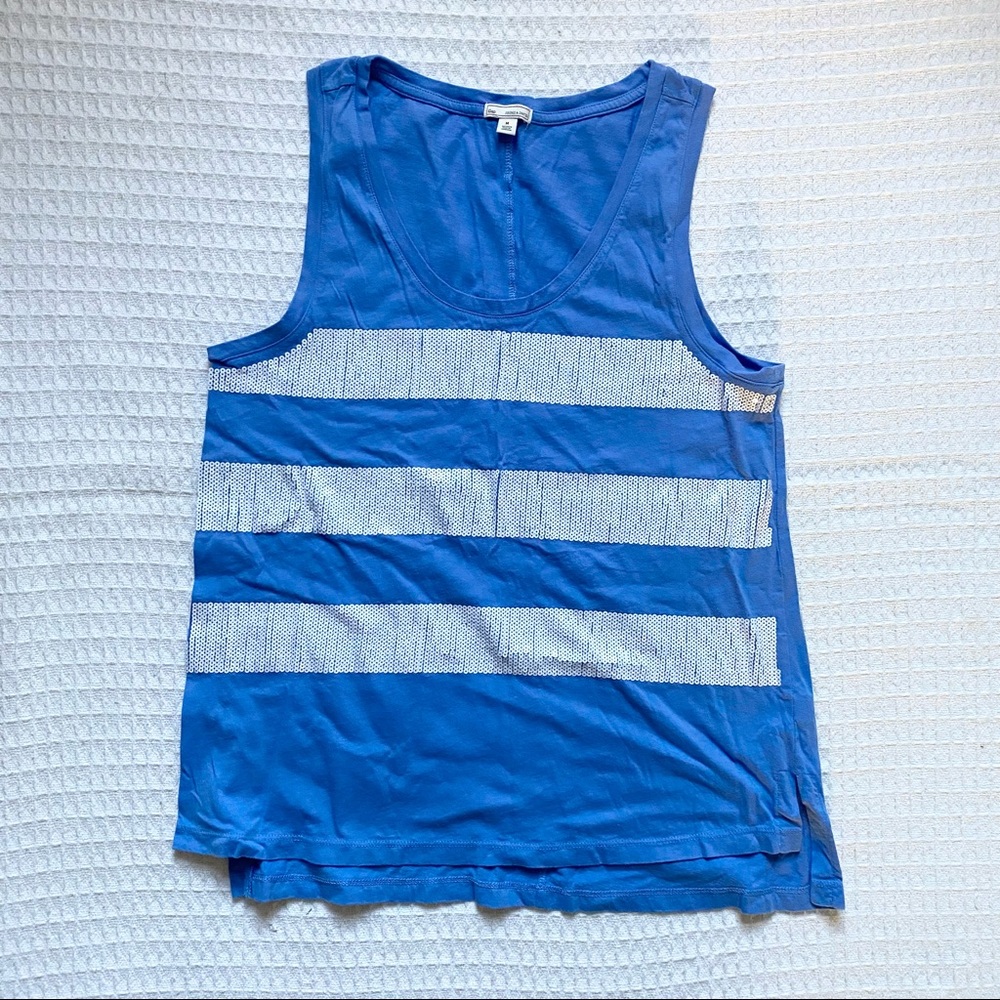 Gap blue and white sequin tank size Medium